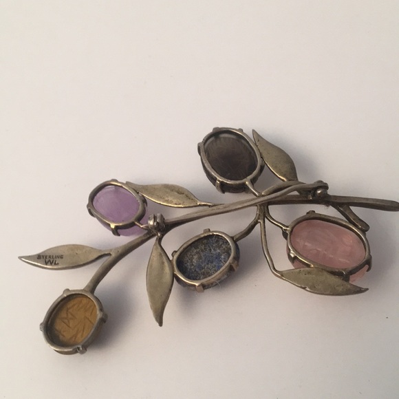 Walter Lampl Sterling Silver Carved Flower Brooch - Picture 5 of 8